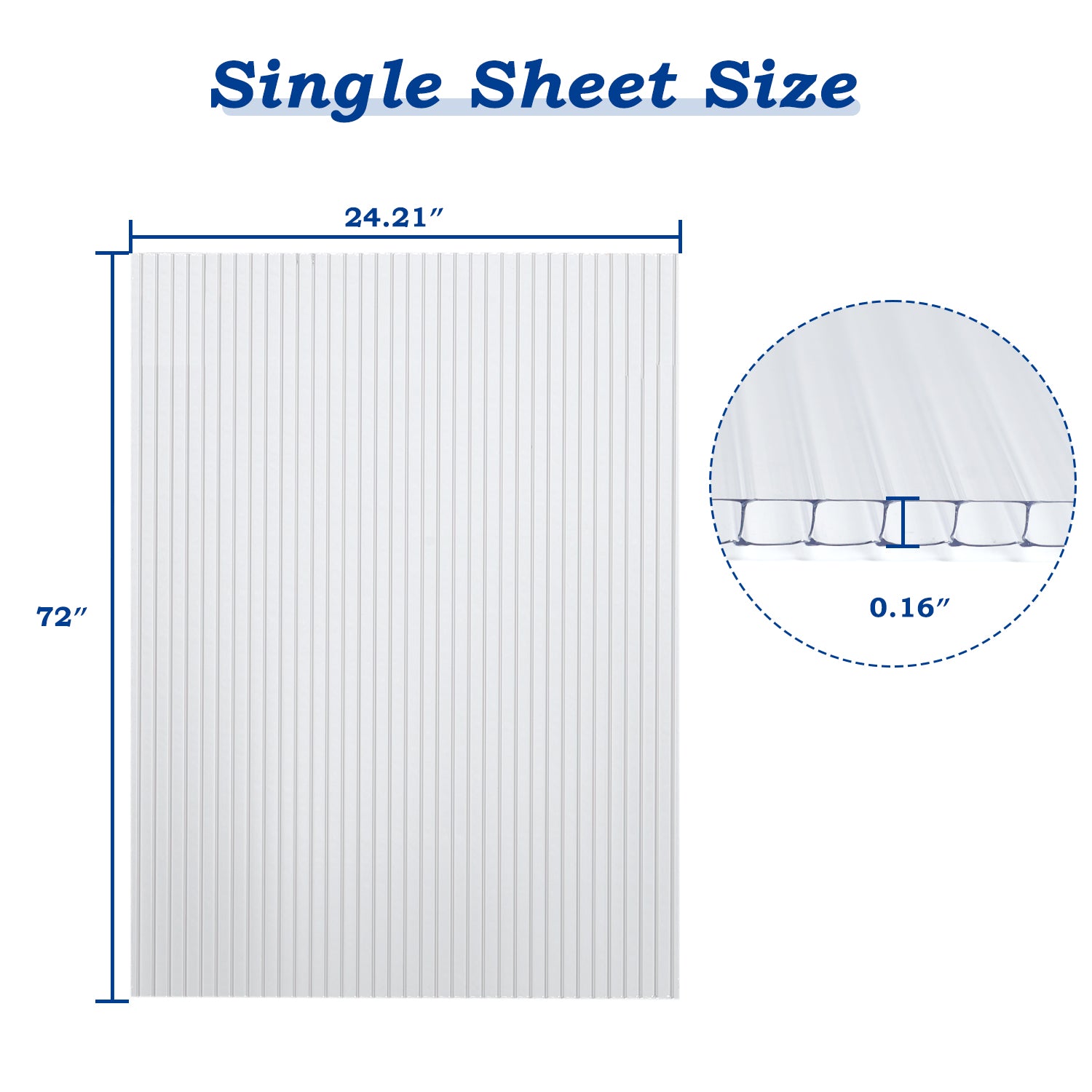 6 Pieces Polycarbonate Clear Sheets for Greenhouse Greenhouse Aoodor LLC 24"x 72"  