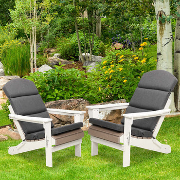 Patio Chair Cushion Set of 2 - High-Back Adirondack Patio Cushions with Ties, 52''x20''x2.75'', Olifen Fabric Slipcover CUSHION Aoodor LLC   