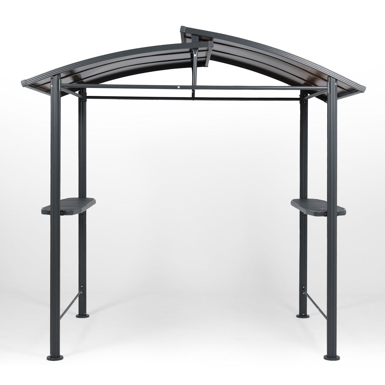 8 x 5 ft. BBQ Grill Gazebo Shelter, Steel Frame and Double-Tier Polycarbonate Top Canopy, with Side Shelves Gazebo Aoodor LLC   