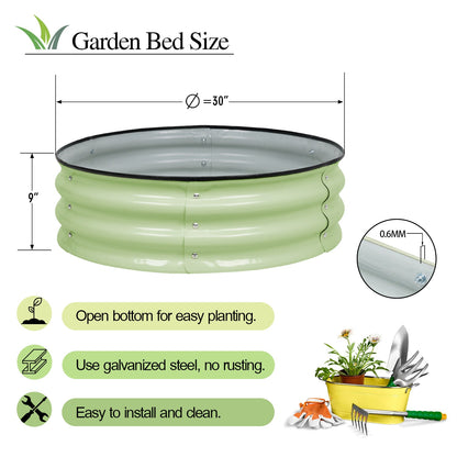 9'' Tall Raised Garden Bed 30'' Round - Outdoor Garden Planter BoxSet of 2) Planter Aoodor LLC   