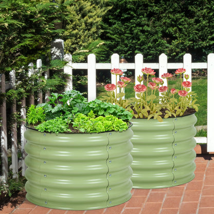 9'' Tall Raised Garden Bed 30'' Round - Outdoor Garden Planter BoxSet of 2) Planter Aoodor LLC   