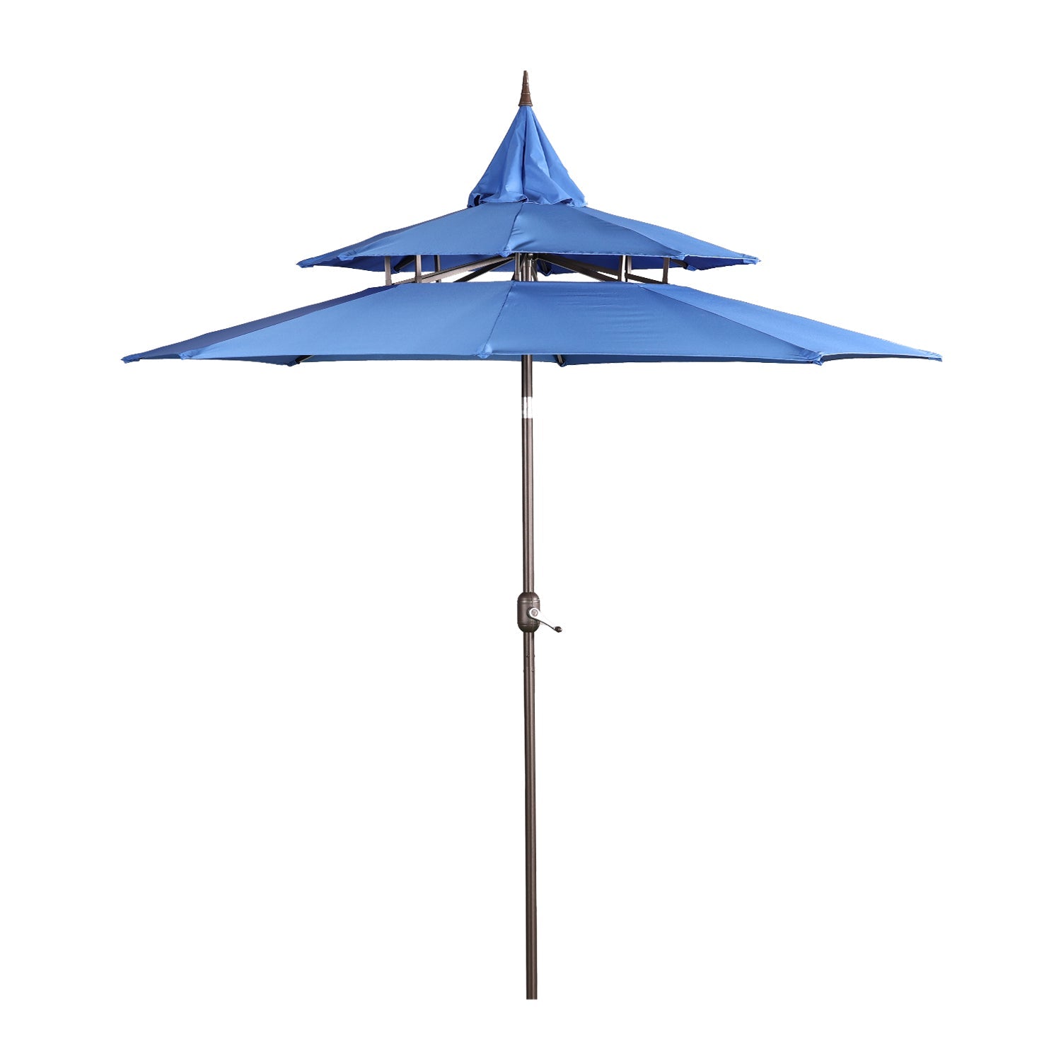 9FT 3-Tier Patio Umbrella with Crank Lift - Outdoor Table Umbrella - Sun Protection with 8 Ribs Patio Umbrella Aoodor LLC Royal Blue  