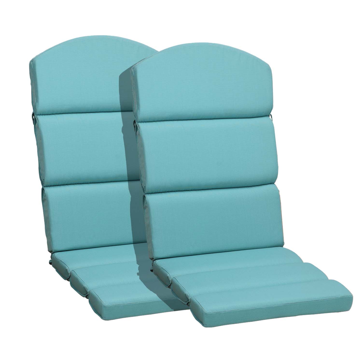 Patio Chair Cushion Set of 2 - High-Back Adirondack Patio Cushions with Ties, 52''x20''x2.75'', Olifen Fabric Slipcover CUSHION Aoodor LLC Blue  