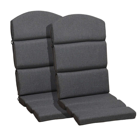 Patio Chair Cushion Set of 2 - High-Back Adirondack Patio Cushions with Ties, 52''x20''x2.75'', Olifen Fabric Slipcover CUSHION Aoodor LLC Dark Grey  
