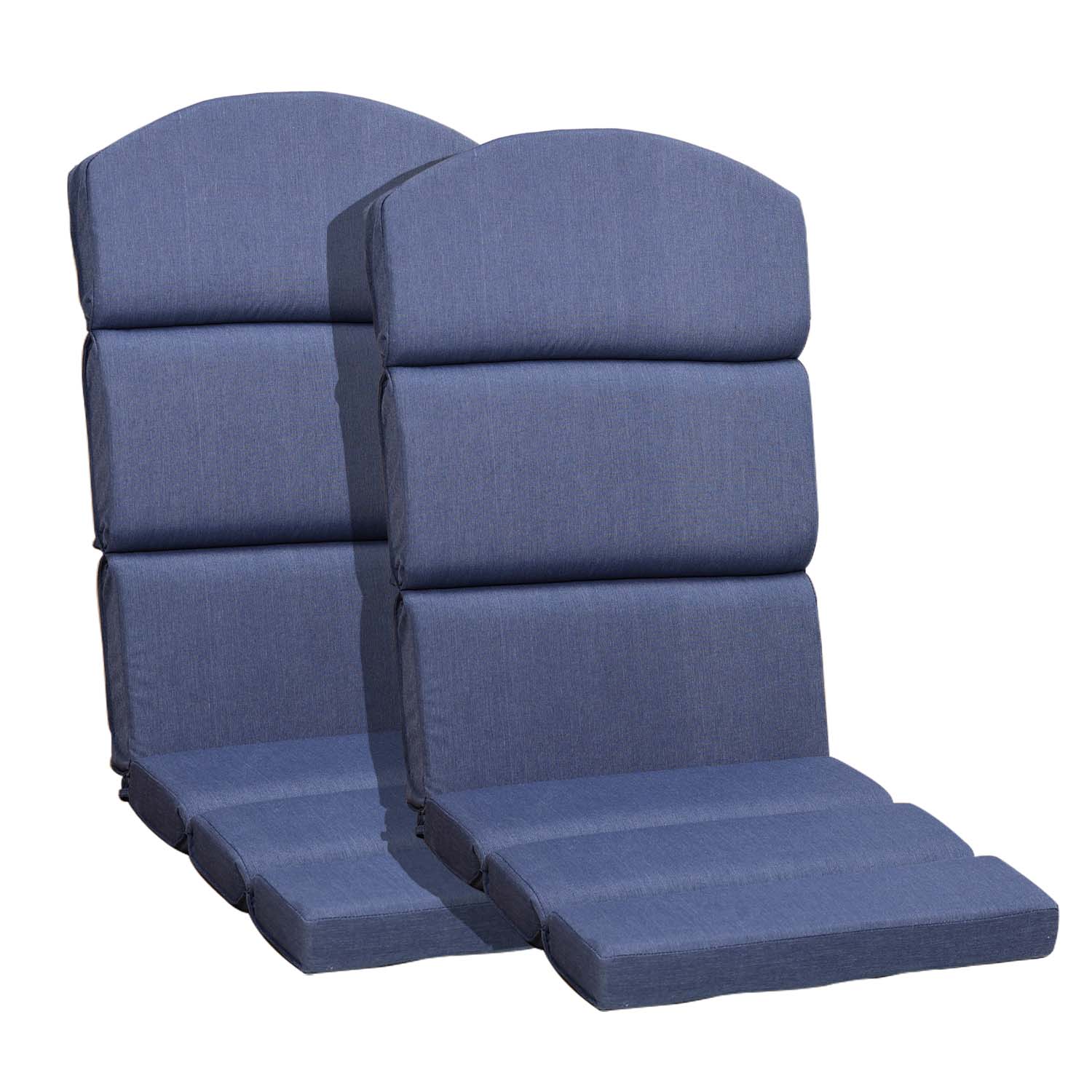 Patio Chair Cushion Set of 2 - High-Back Adirondack Patio Cushions with Ties, 52''x20''x2.75'', Olifen Fabric Slipcover CUSHION Aoodor LLC Dark Blue  