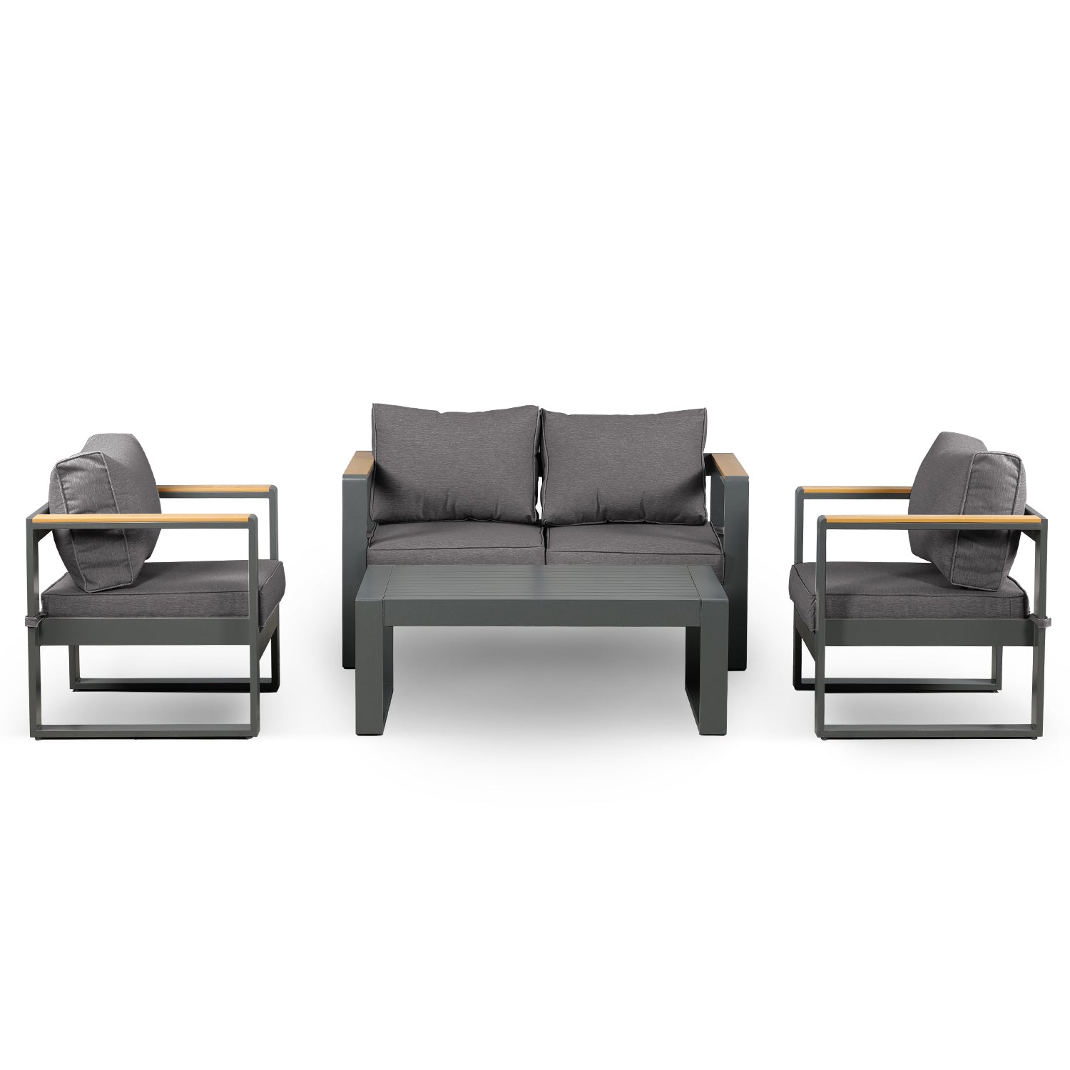 Outdoor Aluminum Furniture Set Furniture Aoodor LLC Set of 4 (two-seater sofa set) Grey 