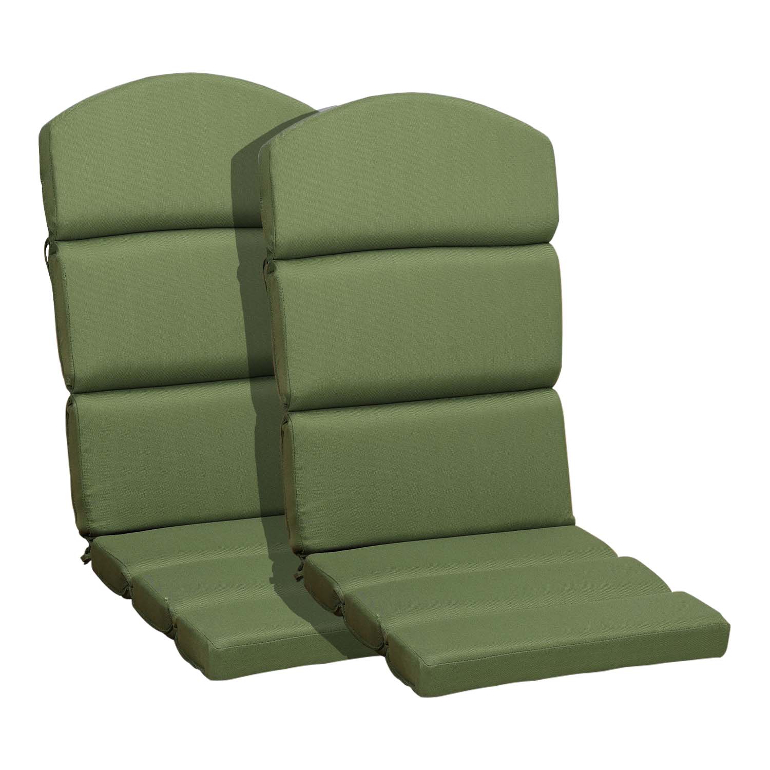 Patio Chair Cushion Set of 2 - High-Back Adirondack Patio Cushions with Ties, 52''x20''x2.75'', Olifen Fabric Slipcover CUSHION Aoodor LLC Green  