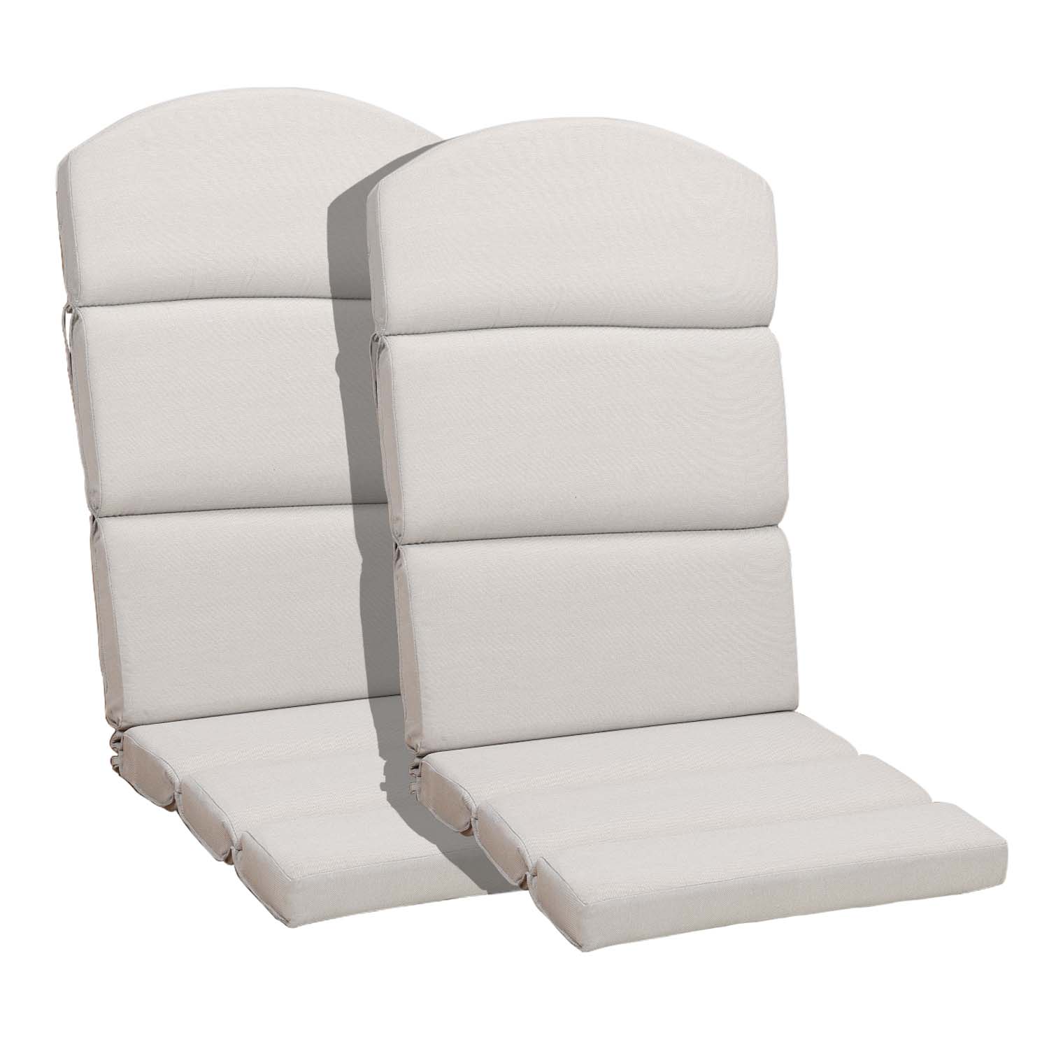 Patio Chair Cushion Set of 2 - High-Back Adirondack Patio Cushions with Ties, 52''x20''x2.75'', Olifen Fabric Slipcover CUSHION Aoodor LLC White  