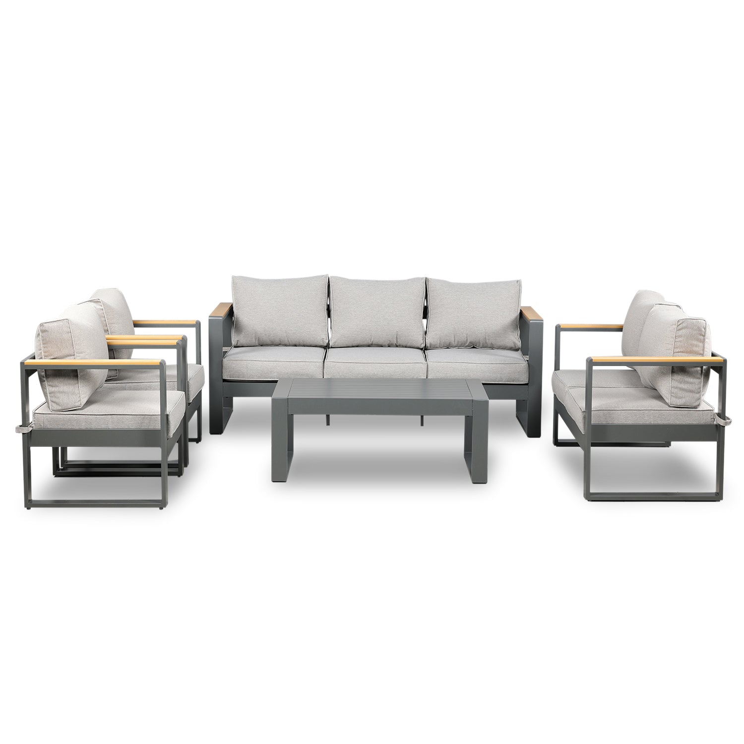 Outdoor Aluminum Furniture Set Furniture Aoodor LLC Set of 5 Light Grey 