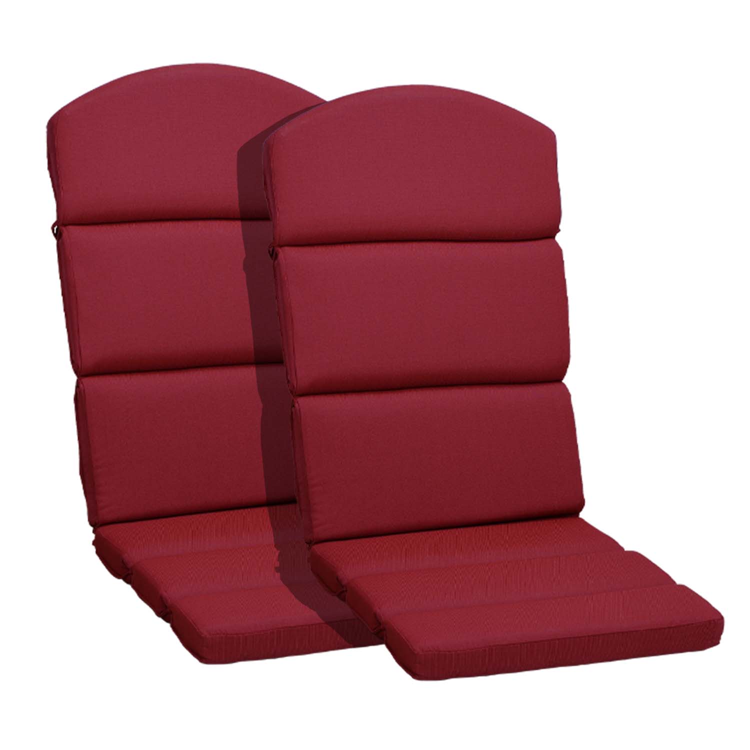 Patio Chair Cushion Set of 2 - High-Back Adirondack Patio Cushions with Ties, 52''x20''x2.75'', Olifen Fabric Slipcover CUSHION Aoodor LLC Red  