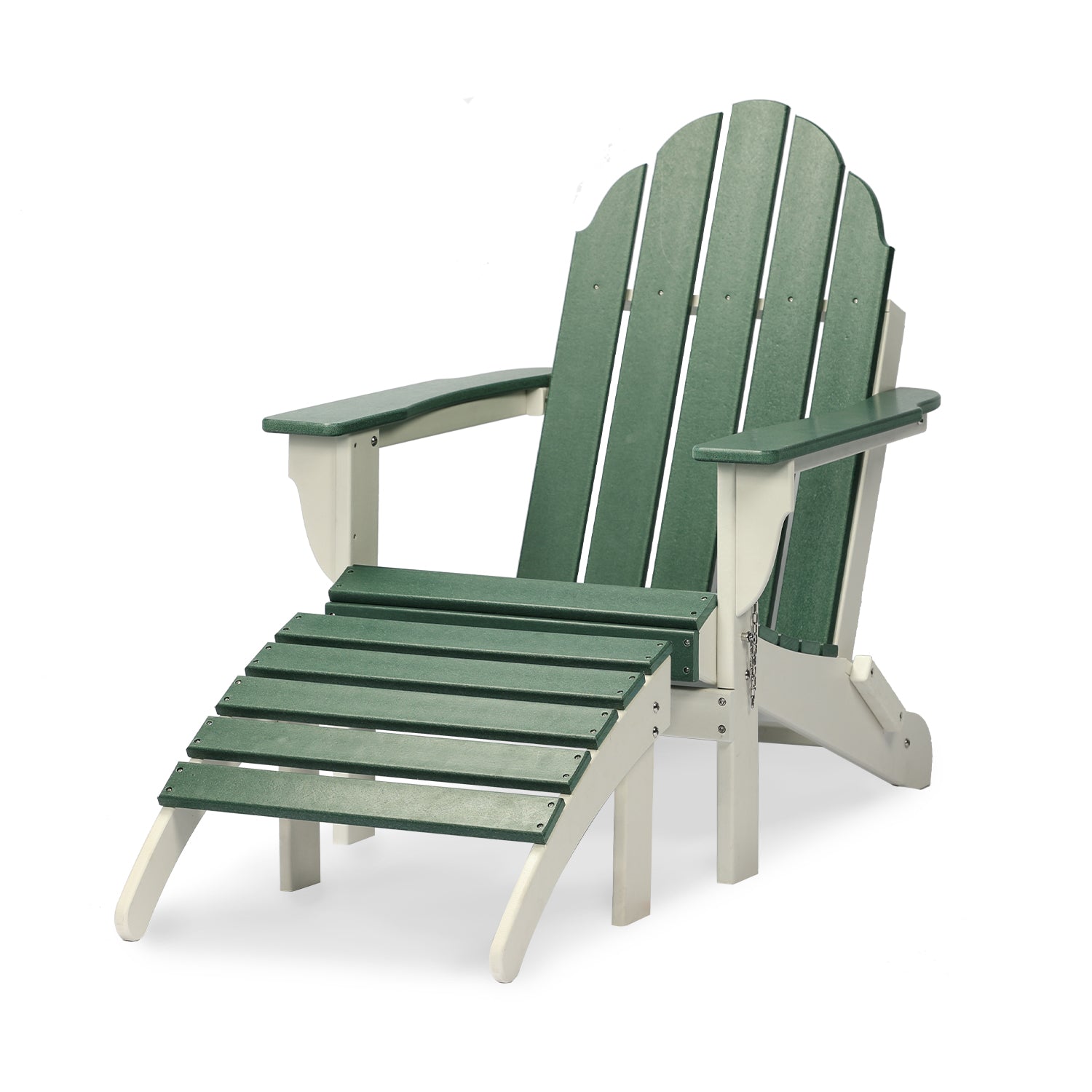 Adirondack Chair and Ottoman Set Furniture Aoodor LLC 1 set Green 