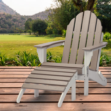 Adirondack Chair and Ottoman Set Furniture Aoodor LLC   