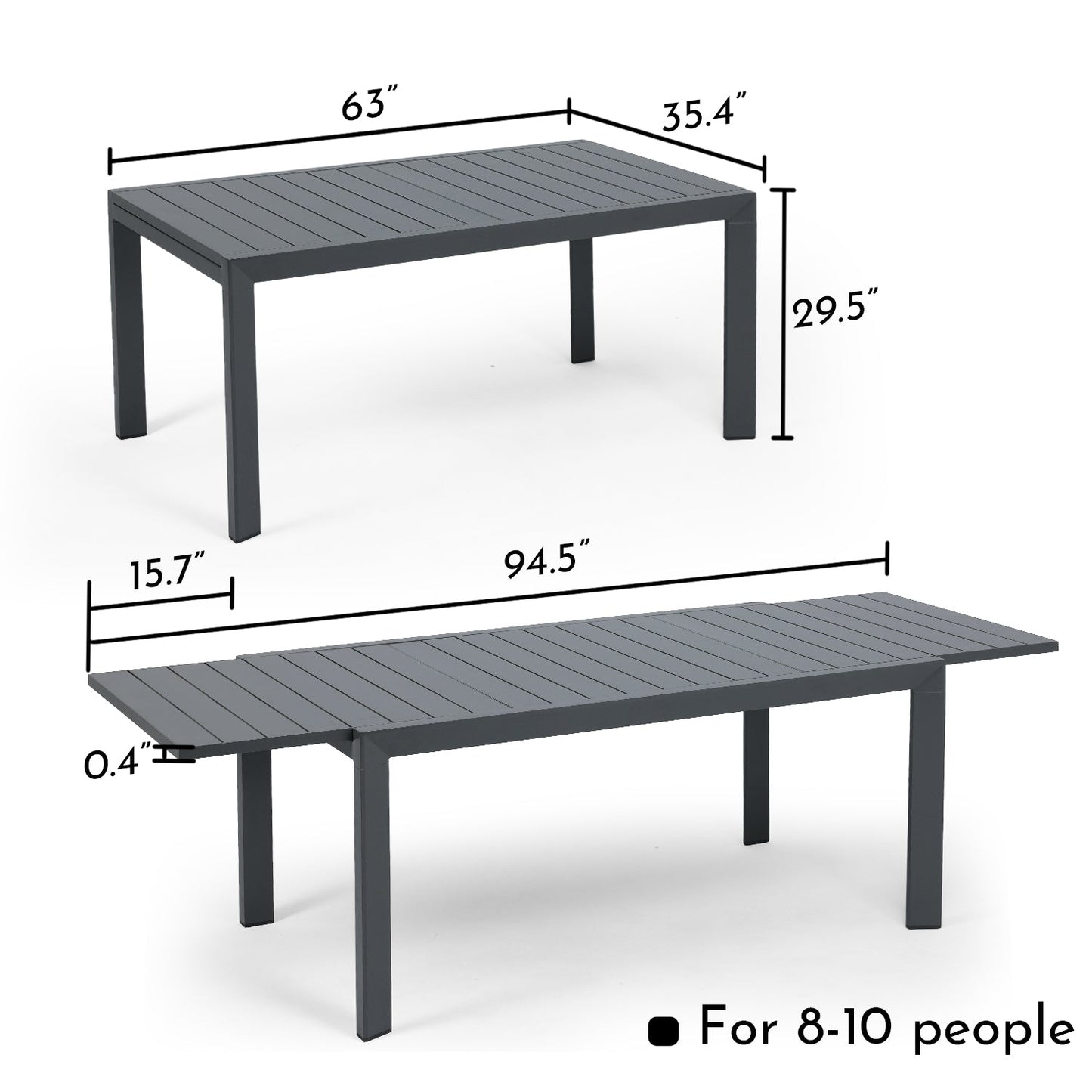 All-aluminum Stretch Table with Portable Aluminum Camping Chair Set Furniture Aoodor LLC   