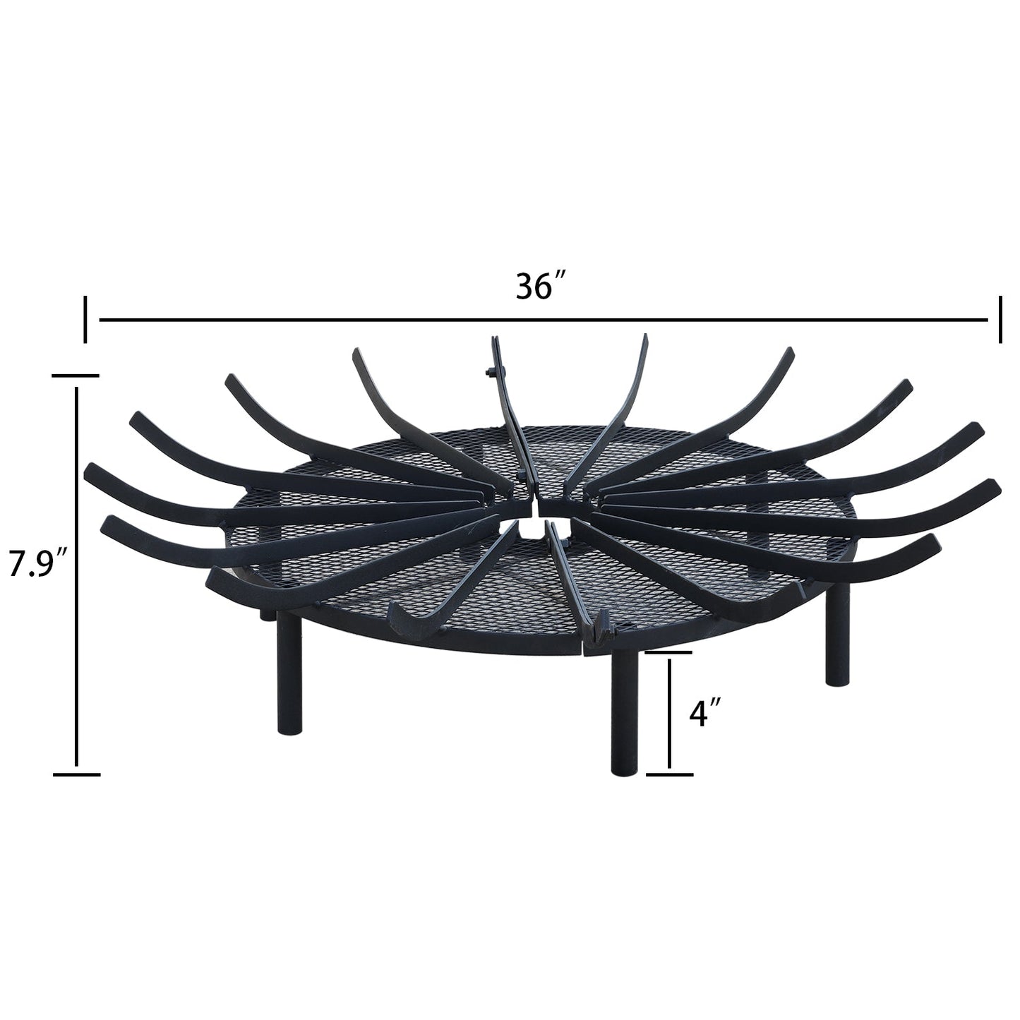 28''/32''/36''Round Spider Wagon Wheel Firewood Grates, Heavy Duty Fire Pit Grate Tool Aoodor 36"  