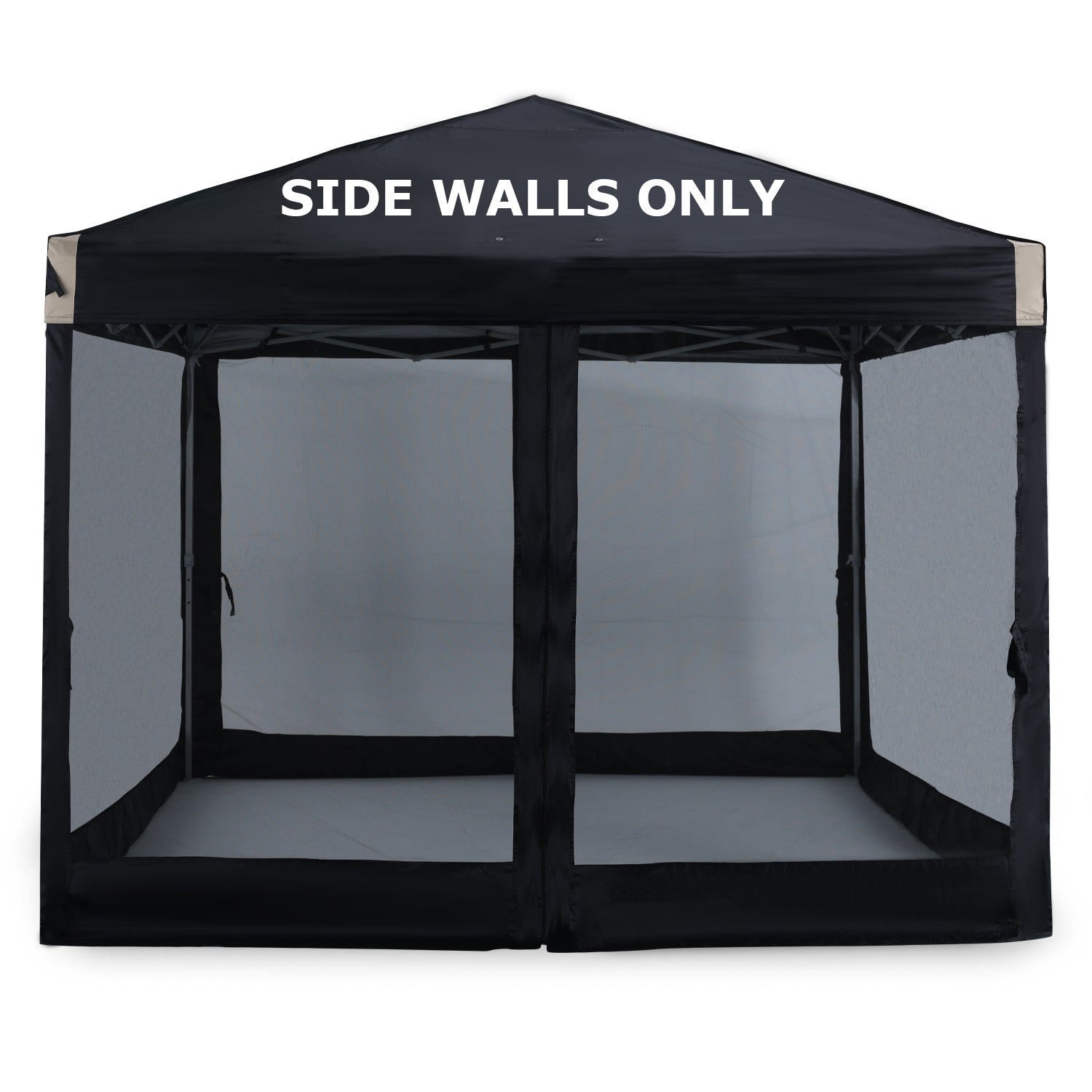 Canopy Mesh Sidewall Replacement with 2 Side Zipper for 10'' x 10'' Pop Up Canopy Tent  (Net Only) Gazebo part Aoodor LLC Black  