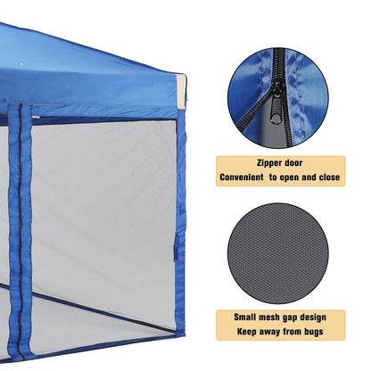 Canopy Mesh Sidewall Replacement with 2 Side Zipper for 10'' x 10'' Pop Up Canopy Tent  (Net Only) Gazebo part Aoodor LLC   
