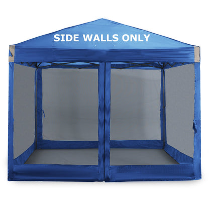 Canopy Mesh Sidewall Replacement with 2 Side Zipper for 10'' x 10'' Pop Up Canopy Tent  (Net Only) Gazebo part Aoodor LLC Blue  