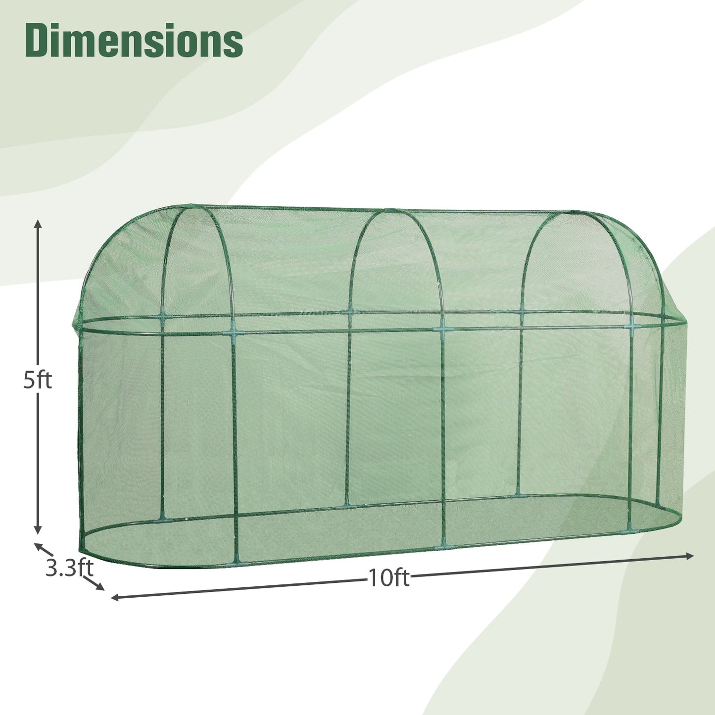 Crop Cage Plant Protection Netting Tent with Zipper for Vegetables Fruits and Plant Greenhouse Aoodor LLC   