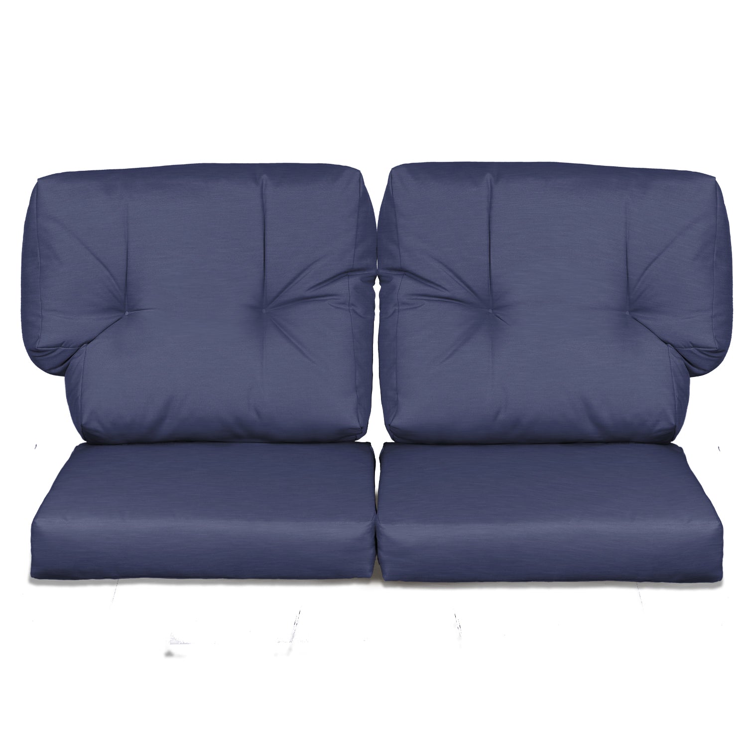 Deep Seating Loveseat Cushion Set, High-Quality Olefin Fabric, Breathable and Supportive- Set of 2 (2 Back, 2 Seater) CUSHION Aoodor LLC Dark Blue  