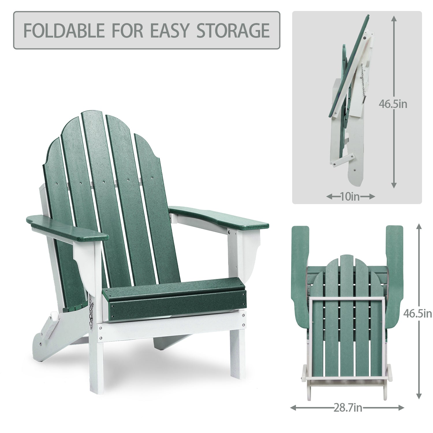 Folding Adirondack Chair 31.5'' (L) x 28.74'' (W) x 37'' (H)  Aoodor    