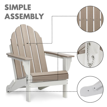 Folding Adirondack Chair 31.5'' (L) x 28.74'' (W) x 37'' (H) Furniture Aoodor   