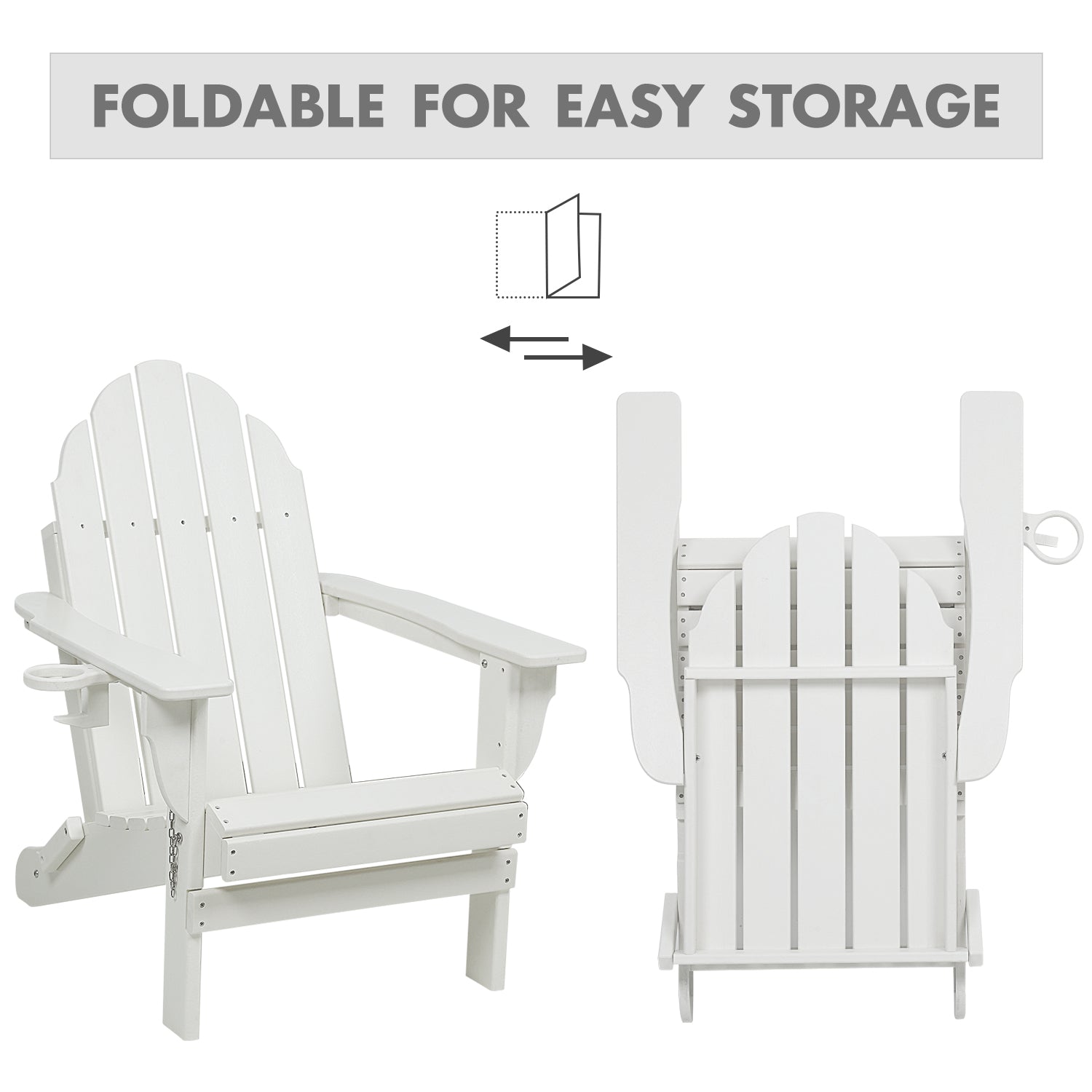 Folding Adirondack Chair 31.5'' (L) x 28.74'' (W) x 37'' (H) Furniture Aoodor   