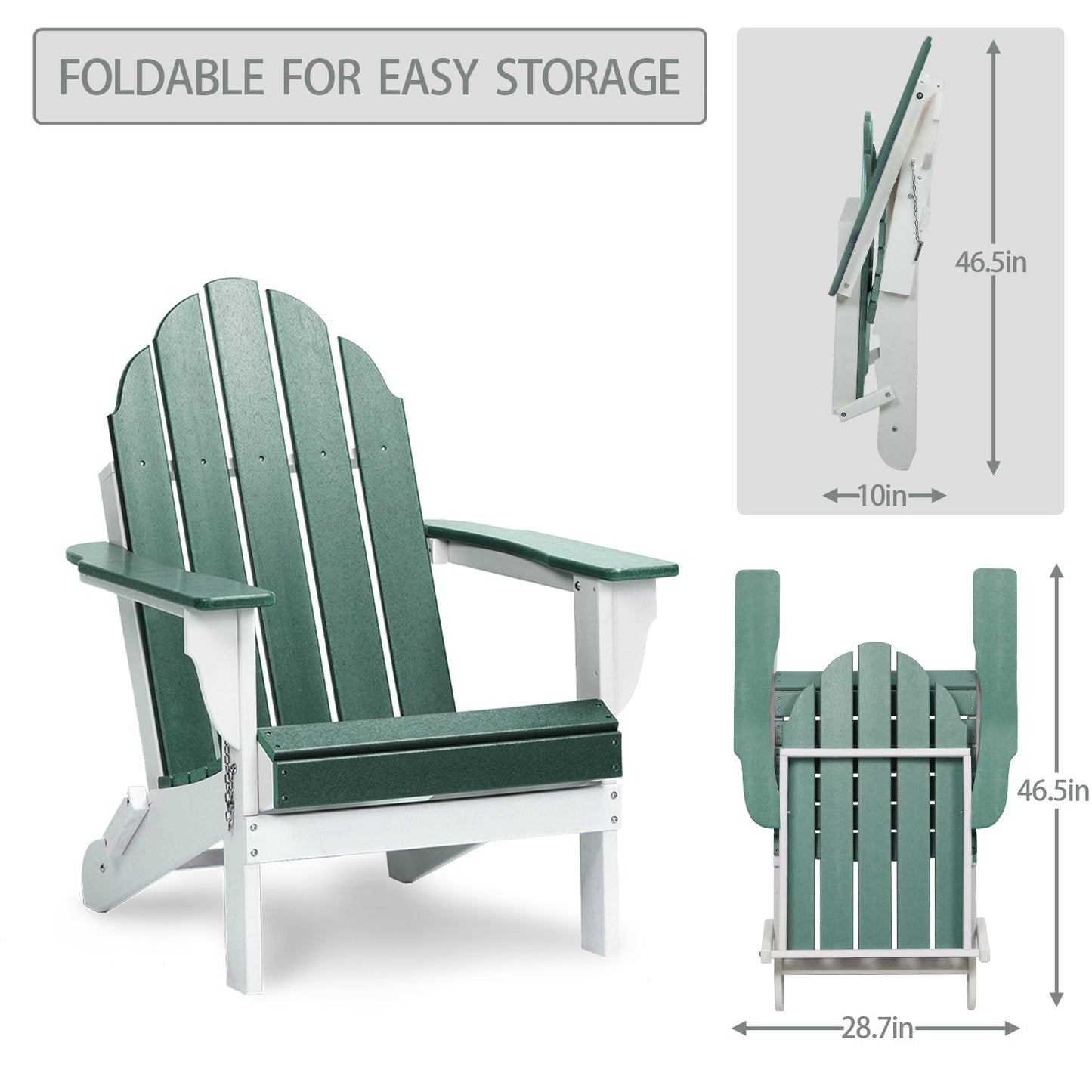 Folding Adirondack Chair 31.5'' (L) x 28.74'' (W) x 37'' (H) Furniture Aoodor   