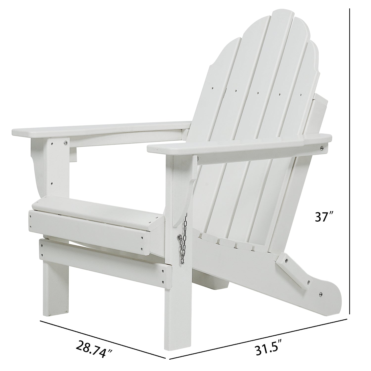 Folding Adirondack Chair 31.5'' (L) x 28.74'' (W) x 37'' (H) Furniture Aoodor   