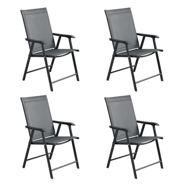 Folding Patio Chairs - Set of 4, Ideal for Patio and Outdoor Use Furniture Aoodor Black  