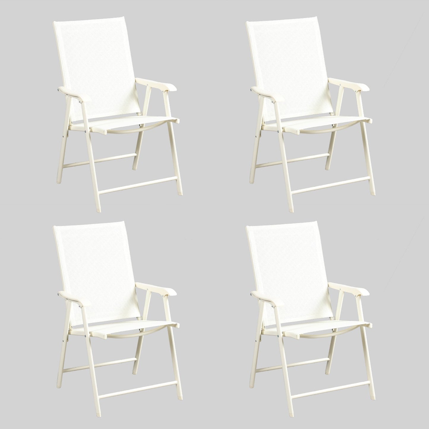 Folding Patio Chairs - Set of 4, Ideal for Patio and Outdoor Use Furniture Aoodor White  