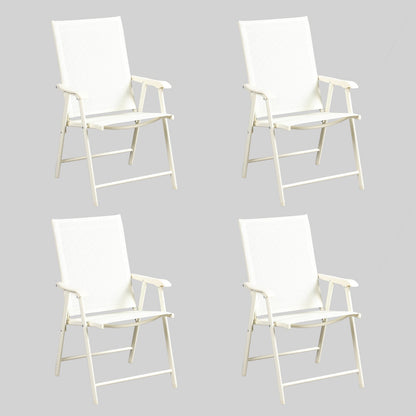 Folding Patio Chairs - Set of 4, Ideal for Patio and Outdoor Use Furniture Aoodor White  