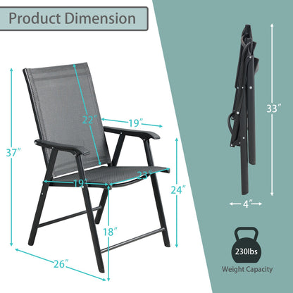 Folding Patio Chairs - Set of 4, Ideal for Patio and Outdoor Use Furniture Aoodor   