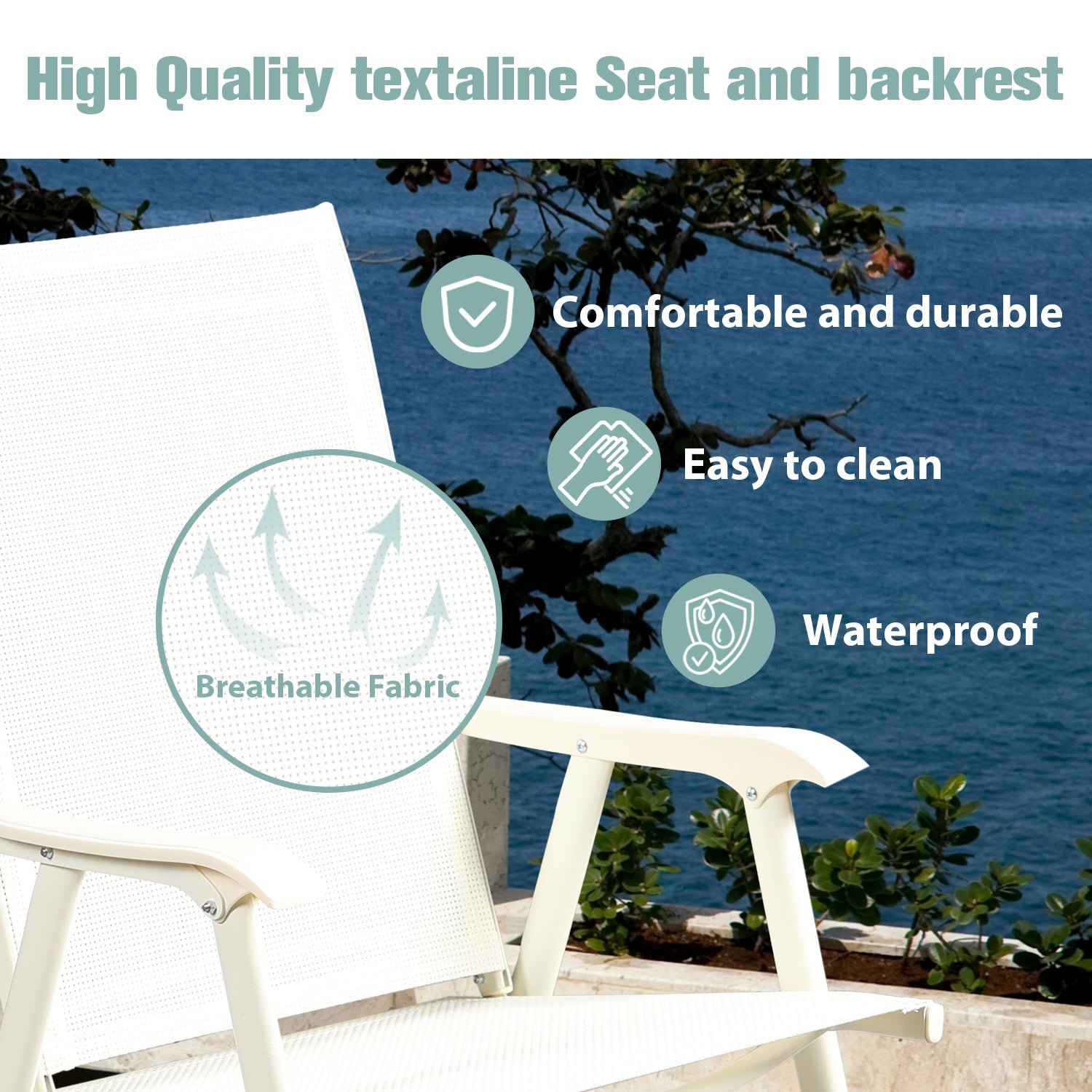 Folding Patio Chairs - Set of 4, Ideal for Patio and Outdoor Use Furniture Aoodor   