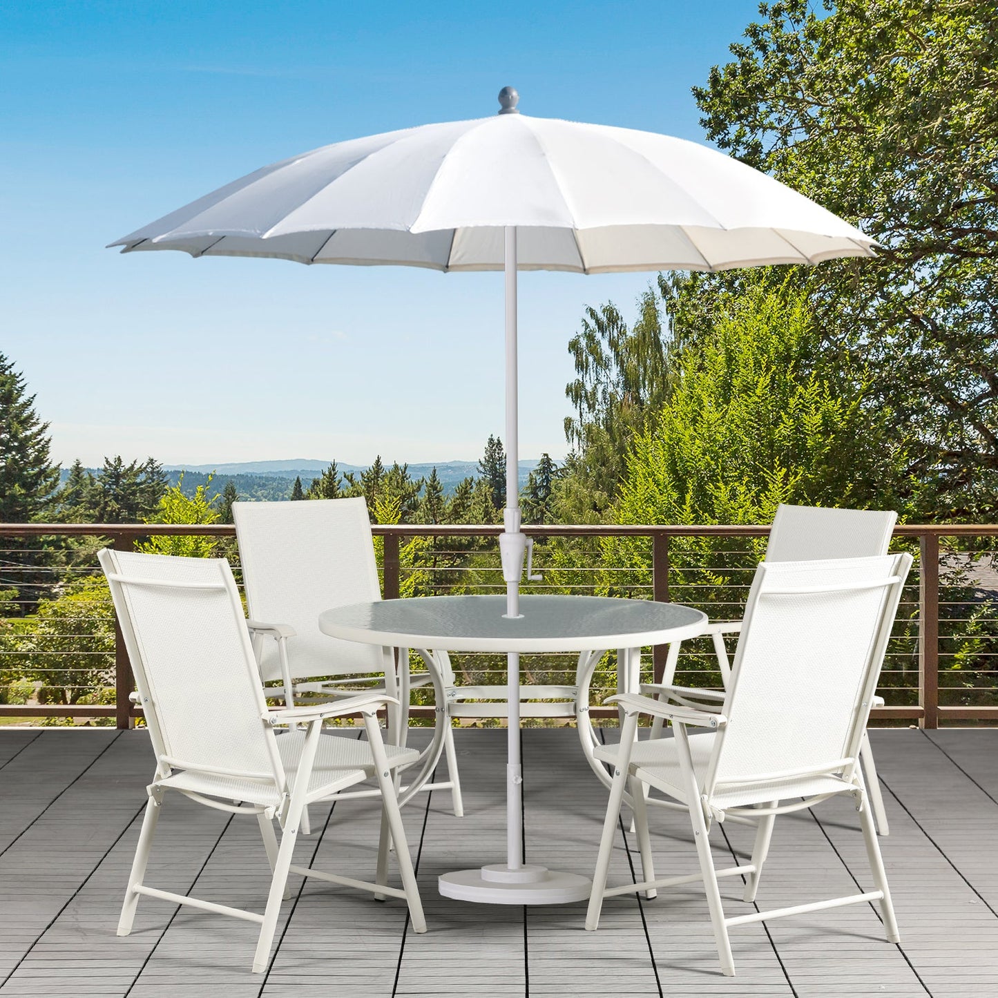 Folding Patio Chairs - Set of 4, Ideal for Patio and Outdoor Use Furniture Aoodor   