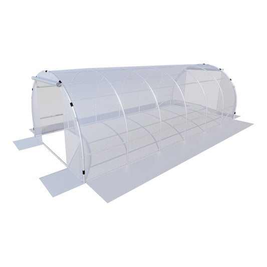 20 FT x 10 FT x 7 FT Walk-in Tunnel Greenhouse, with Zippered Roll-up Door-Transparent  Aoodor    