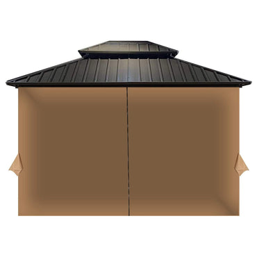 Gazebo Curtain Replacement - Universal 4-Panel Sidewalls 10' x 10' (Curtain Only) Gazebo part Aoodor Brown  