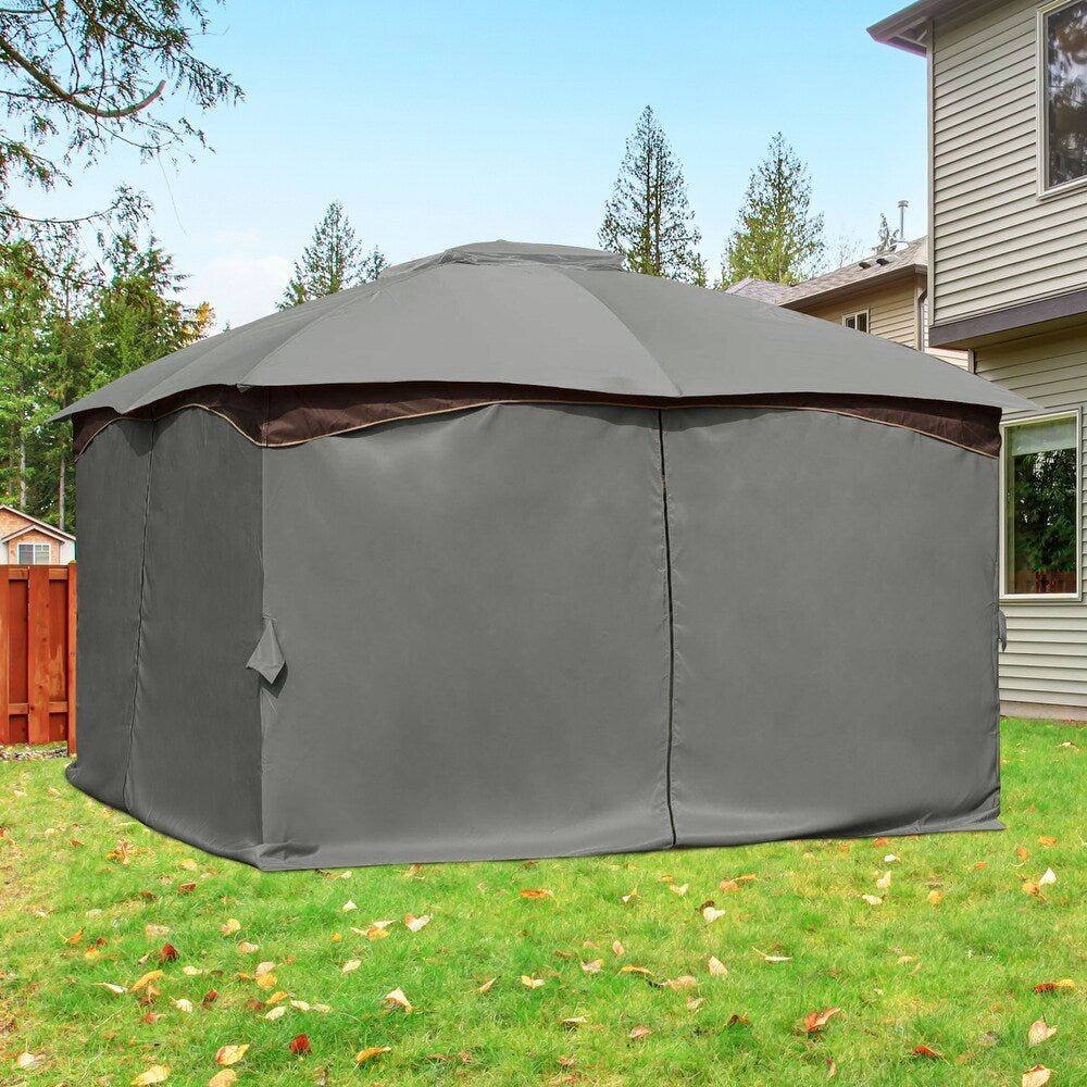 Gazebo Curtain Replacement - Universal 4-Panel Sidewalls 10' x 13' (Curtain Only) Gazebo part Aoodor   