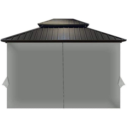 Gazebo Curtain Replacement - Universal 4-Panel Sidewalls 10' x 13' (Curtain Only) Gazebo part Aoodor Grey  