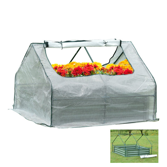 Greenhouse With Raised Garden Beds Greenhouse Aoodor 4 x 4 x 3 Ft. White Cover  