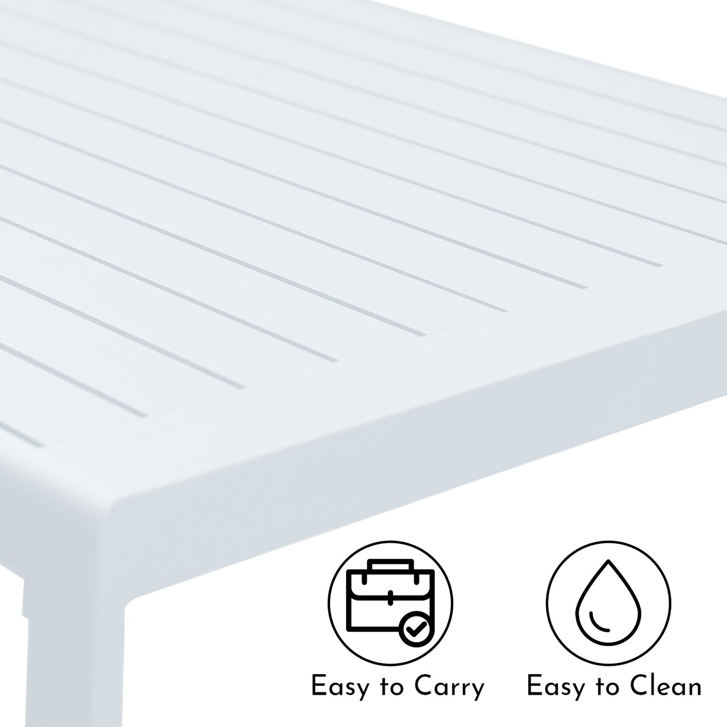 Outdoor 3-Piece Aluminum Picnic Table Set,  Rectangular Patio Dining Table with Benches Furniture Aoodor LLC   