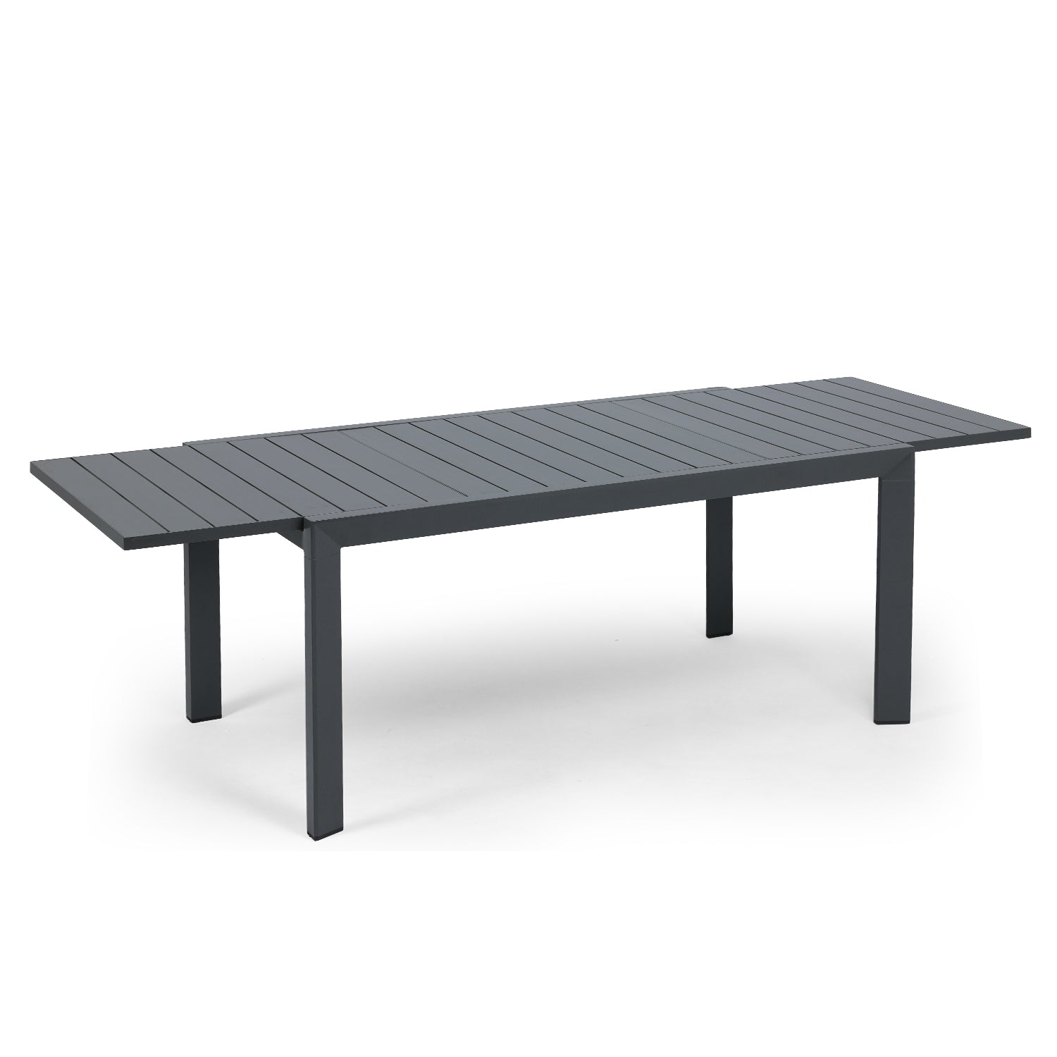 Outdoor 6-10 Person Aluminum Patio Extendable Dining Table - Modern Rectangular Table for Patio, Deck, Garden, Courtyard (Table Only) Furniture Aoodor LLC Black  