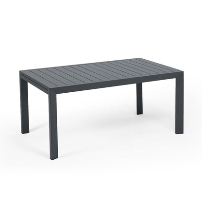 Outdoor 6-10 Person Aluminum Patio Extendable Dining Table - Modern Rectangular Table for Patio, Deck, Garden, Courtyard (Table Only) Furniture Aoodor LLC   