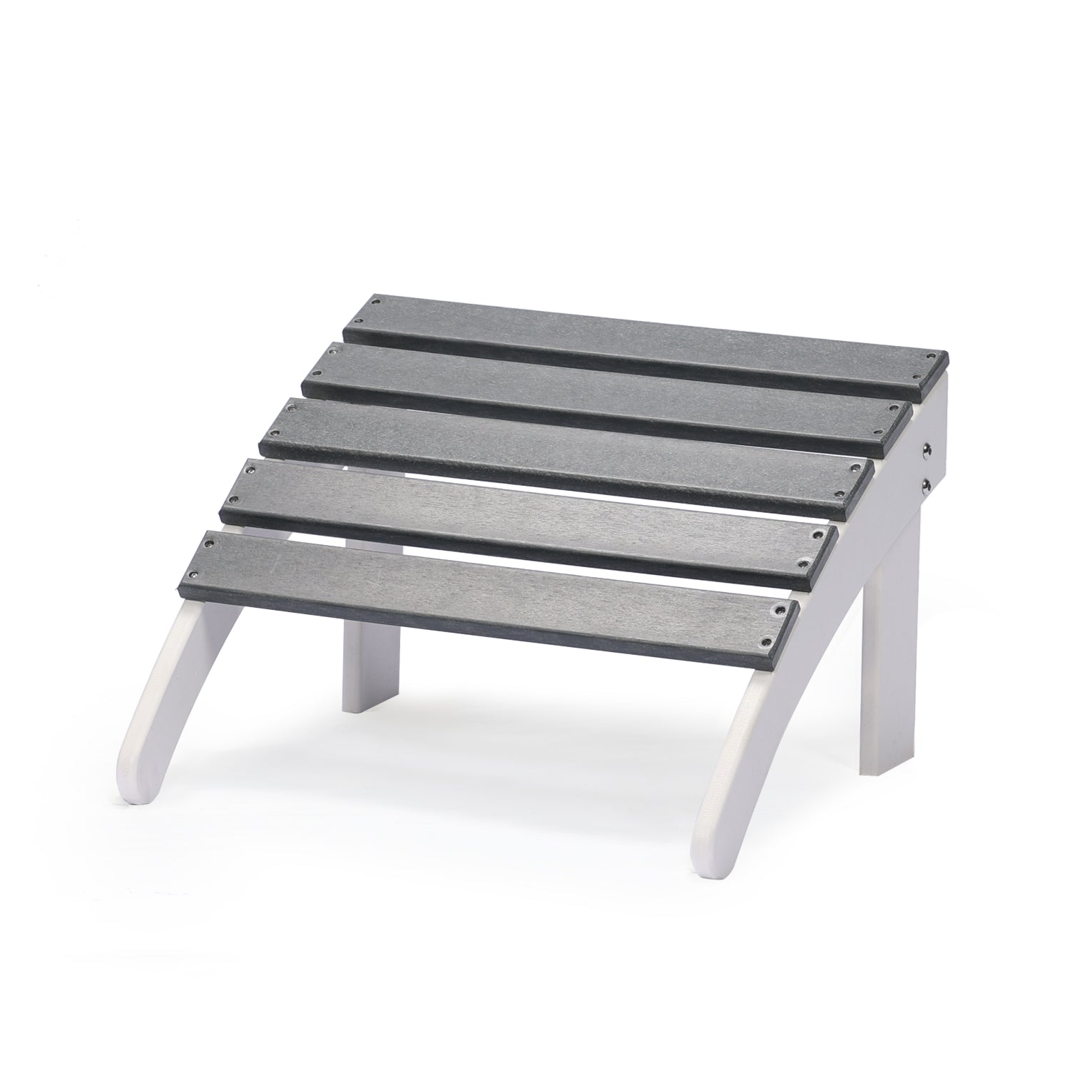 Outdoor Adirondack Ottoman - Weather-Resistant HDPE Patio Footrest for Ultimate Relaxation Furniture Aoodor Grey  