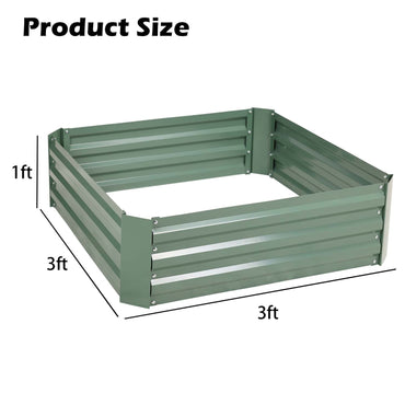 Outdoor Raised Garden Bed 3' x 3' x 1' Galvanized Steel Planter Box - Set of 2  Aoodor    