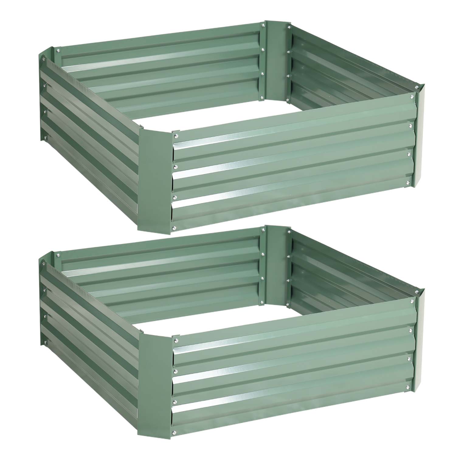 Outdoor Raised Garden Bed 6' x 3' /8' x 4' - Reinforced Galvanized Steel Planter Box for Vegetables, Patio, Outdoor Yard Planter Aoodor   