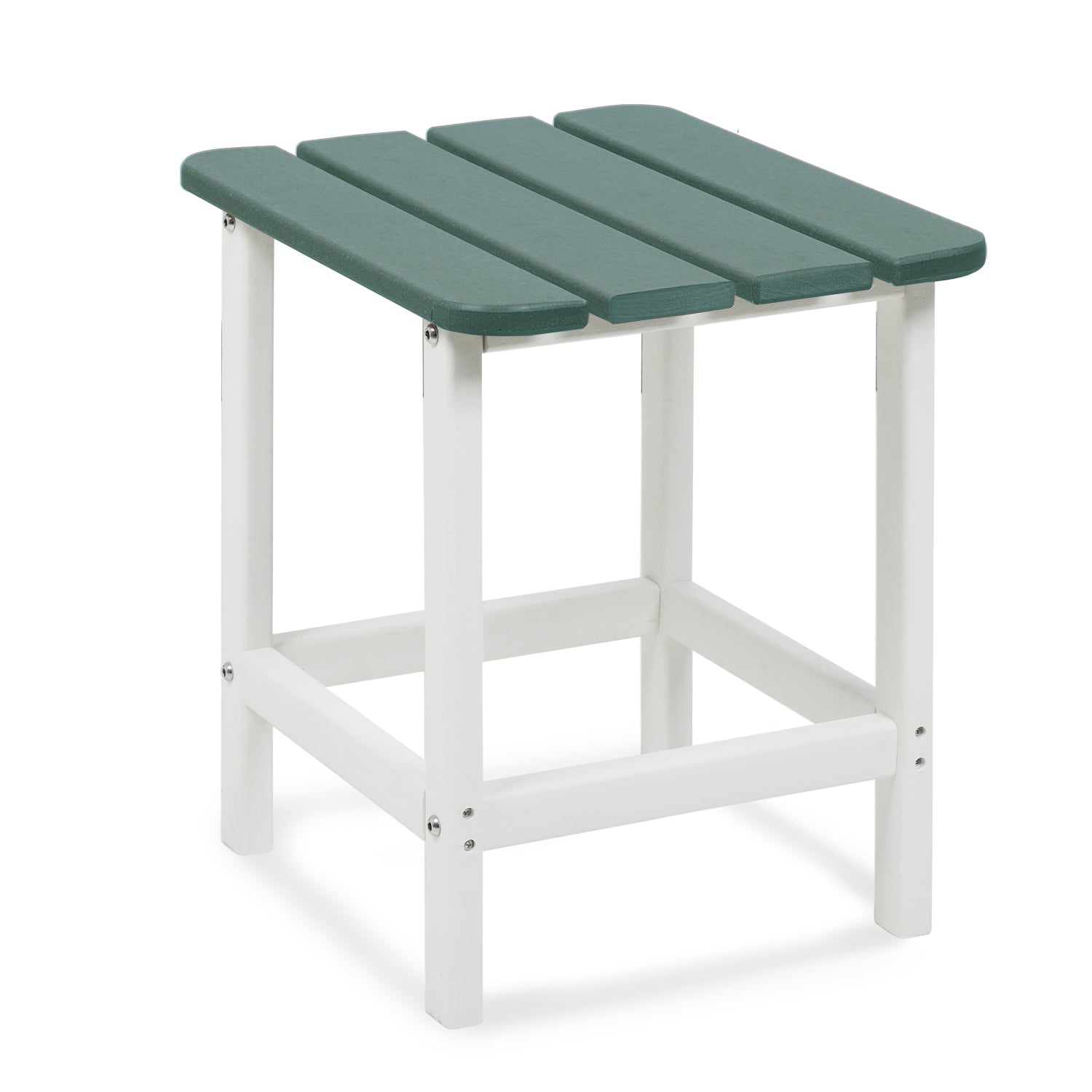 Outdoor Side Table, Square Adirondack Patio End Table for Patio, Pool, Porch Furniture Aoodor Green  