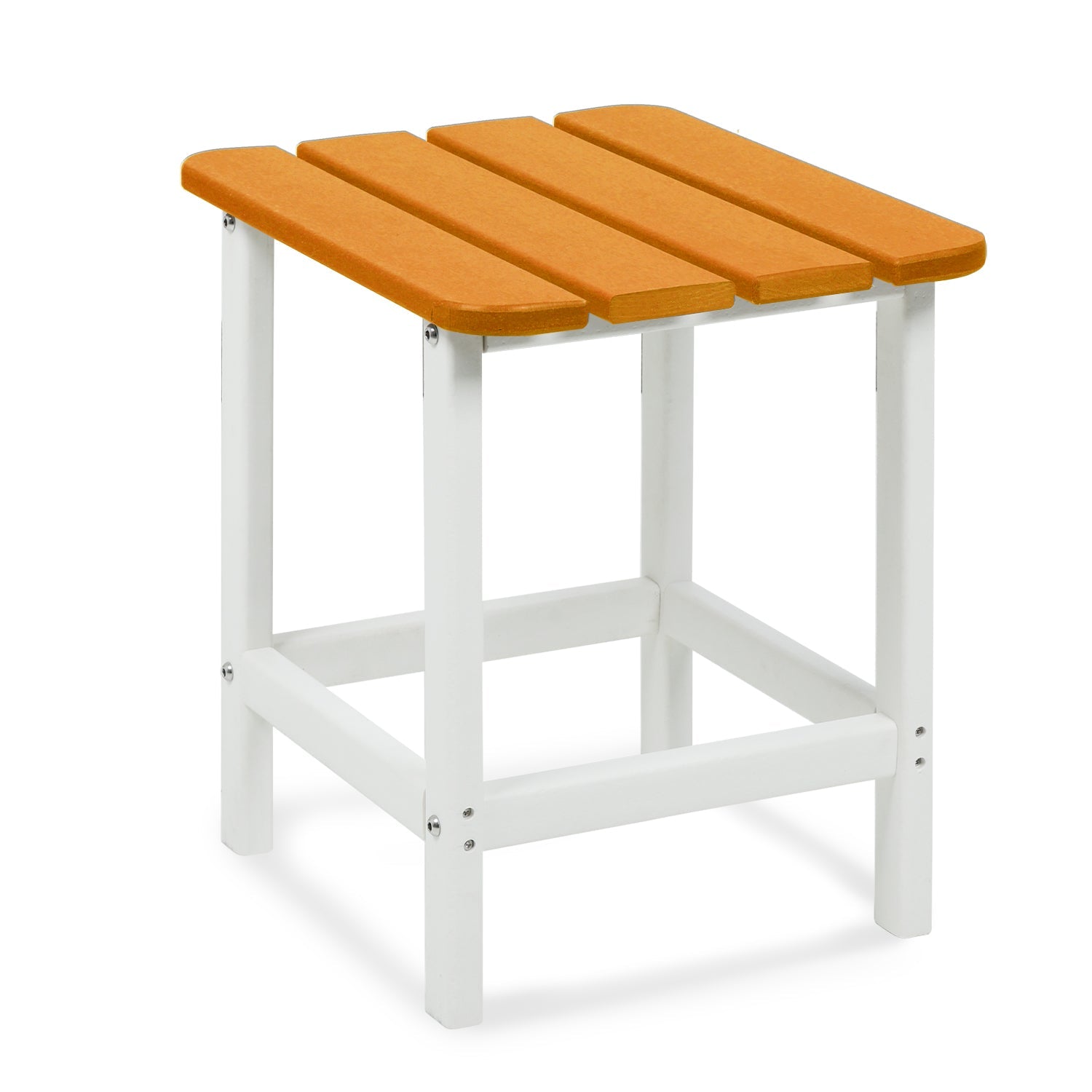 Outdoor Side Table, Square Adirondack Patio End Table for Patio, Pool, Porch Furniture Aoodor Orange  