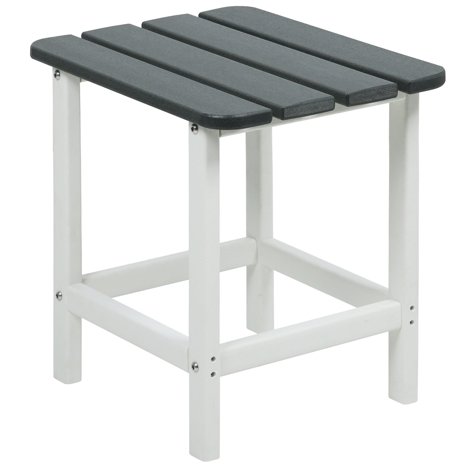 Outdoor Side Table, Square Adirondack Patio End Table for Patio, Pool, Porch Furniture Aoodor Grey  