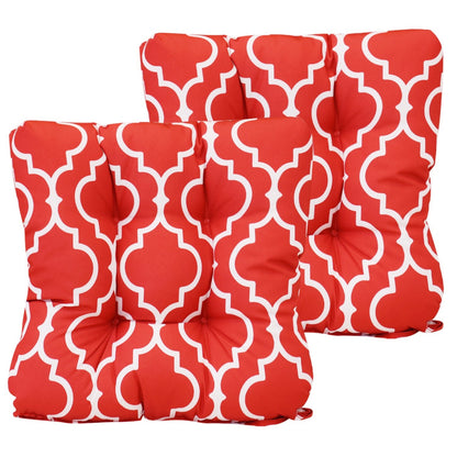 Patio Chair Cushion Fabric Slipcover Foam - Set of 2 CUSHION Aoodor Red/White Floral  