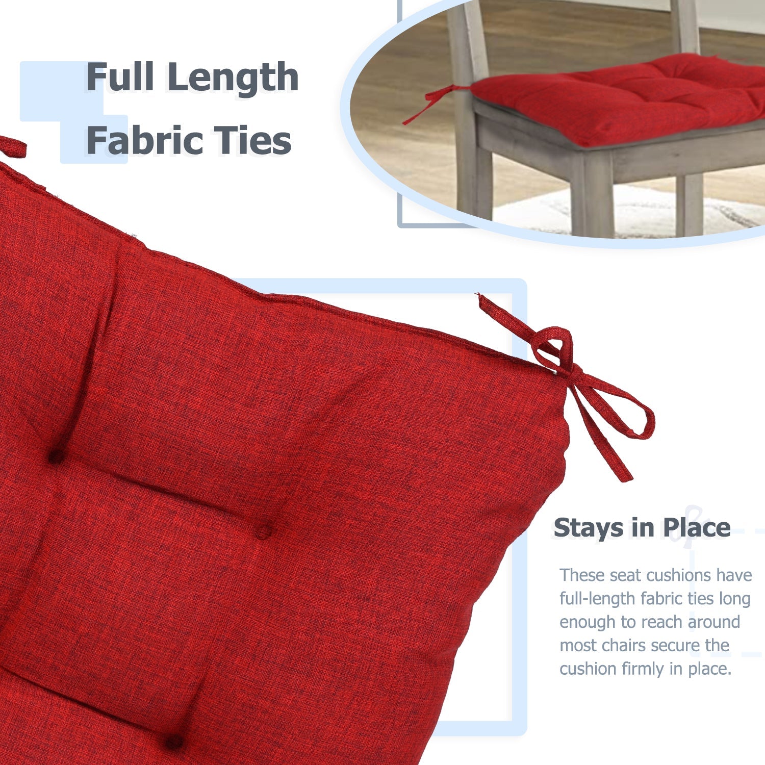 Patio Chair Cushion Fabric Slipcover Foam - Set of 2 CUSHION Aoodor   